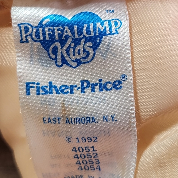 2/$30 Vintage 1992 Fisher Price Puffalump Kids Pink Soft Doll Dress Blonde Baby - Picture 7 of 9